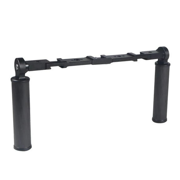 NEXAVKPR Dual Handheld Grip Holder Gimbal Handle Stabilizer Video Rig 1/4 3/8 Mount Light Bracket for DSLR Phone Action Camera
