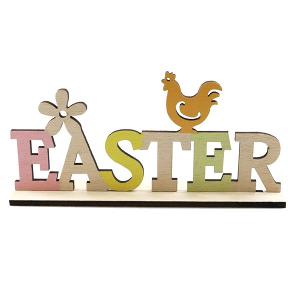 NEXAVKPR Easter Spring Tiered Tray Decoration Letters Flower Bird Tabletop Wooden Sign