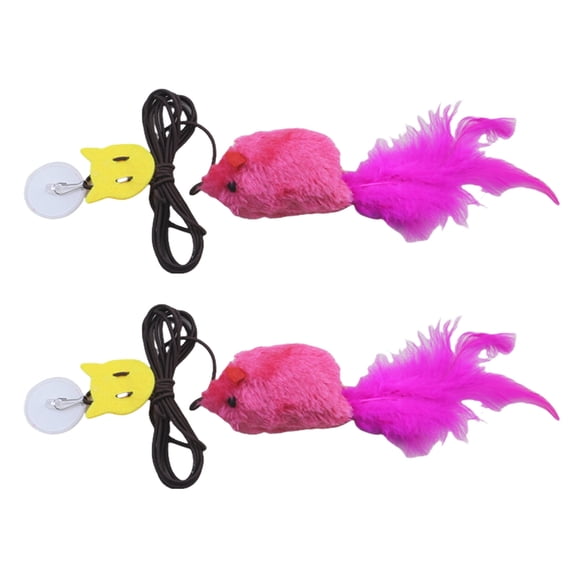 NEXAVKPR Elastic Hanging Mouse Cats Toy 2Pieces Squeaky Sound Cats Plush Mouse Toy Engaging Door Frame Entertainment Cats Teaser Toy