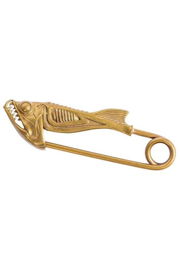 Elegant Fish Teeth Pattern Pin Retro Alloy Brooch For Dress Hat Decoration