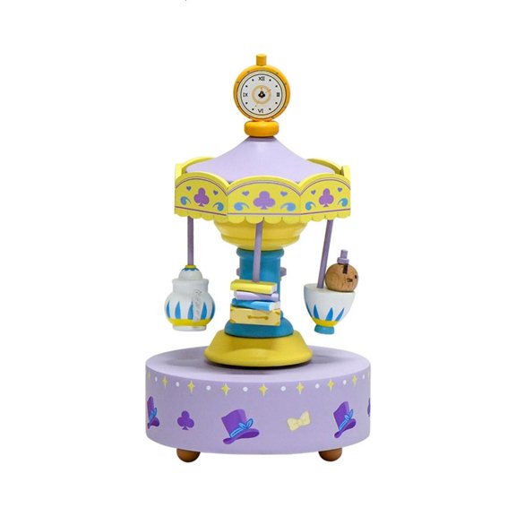 NEXAVKPR Elegant Wood Horse Go Round Music Box Christmas Carousels Music Box Decoration