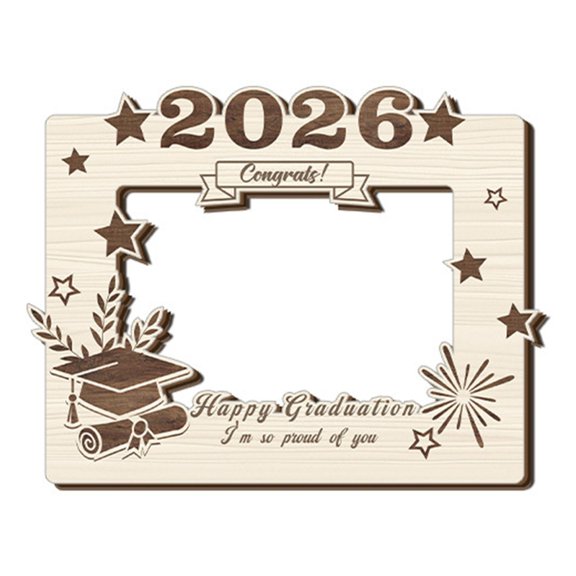 NEXAVKPR Elegant Wooden Picture Frame Solid Wood Photo Frame Specially Designs for 2026 Graduate to Display Treasure Moment