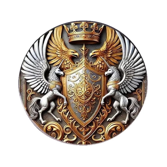 NEXAVKPR Exquisite Craftsmanship Double Headed Hawks Brooch in Gothic Fashion with Golden Finish Rust Proof Material Badge