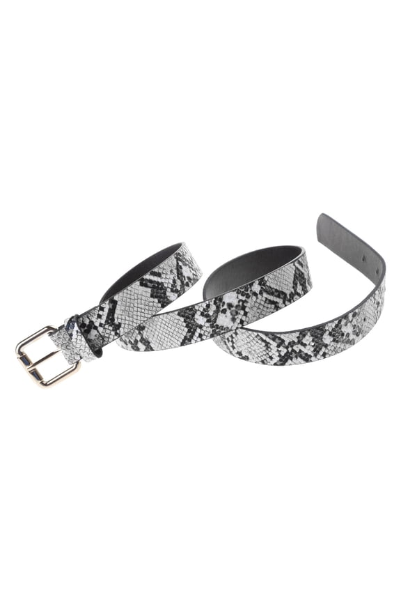 Fashion Ladies PU-leather Belt with Snake Pattern Waist Belt for Security Check