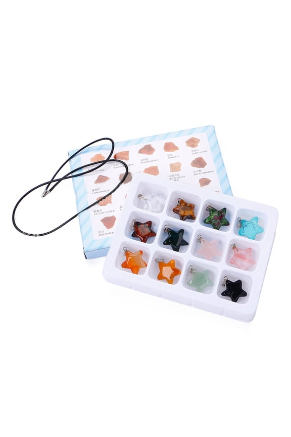 Five-Pointed Star Natural Stone Pendant Jewelry Handmade Diy Beaded Bracelet