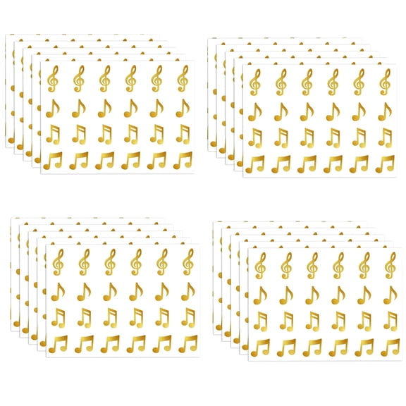 NEXAVKPR Glitter Music Note Sticker 20 Sheets Motivational Tool Adhesive Reward Label For Teachers To Praise Student Achievements