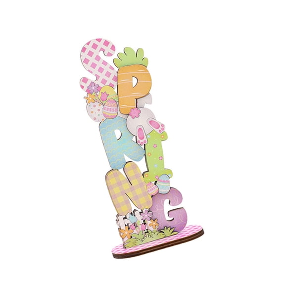 NEXAVKPR Hand Painteds Spring Easters Bunnys Letter Wood Decoration for Home and Office
