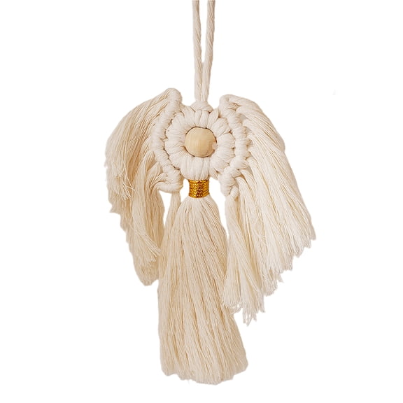 NEXAVKPR Hand Woven Macrame Pendant Tapestry Boho Style Cotton Handmade Ornament for Home Christmas Party Wall Door Decoration Five-Pointed Star Hanging Pendants