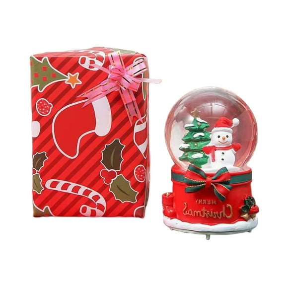 NEXAVKPR Handcrafted Snowman Glass Music Box Light Classical Melodies Holiday Gift