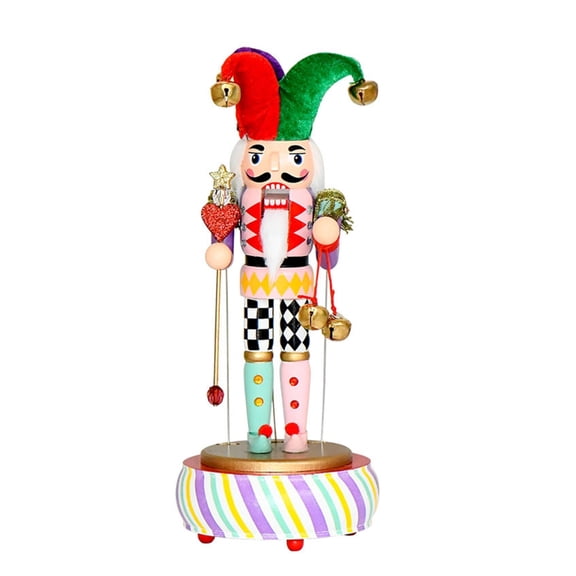 NEXAVKPR Handmade Wooden Music Box Artistic Clown Nutcrackers Sculpture For Home Decors