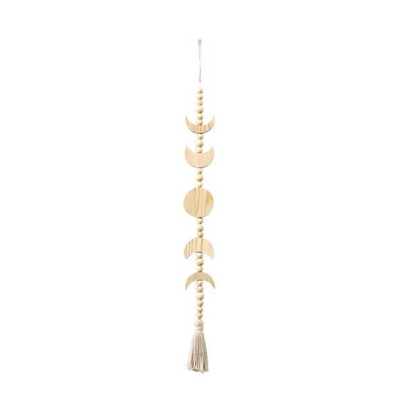 NEXAVKPR Handwoven Pendant Small Solar Eclipse Wood Pendants with Lanyard Tassel for Home Bedroom Living Room Decoration