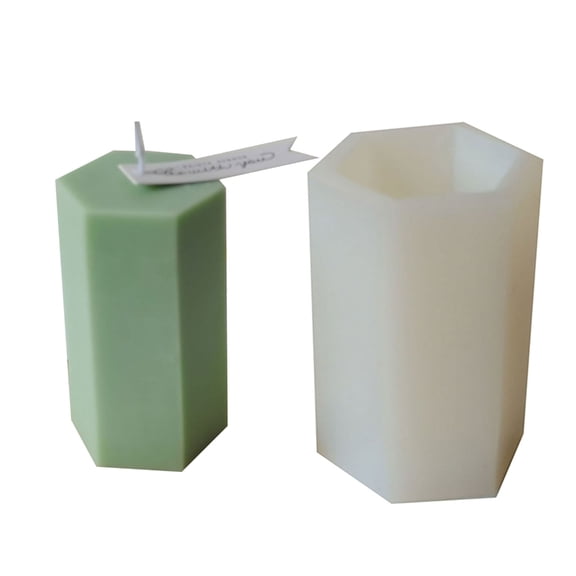NEXAVKPR Hexagonal Column Cylinder Silicone Mold Gypsum Epoxy Candle Mould for Decor