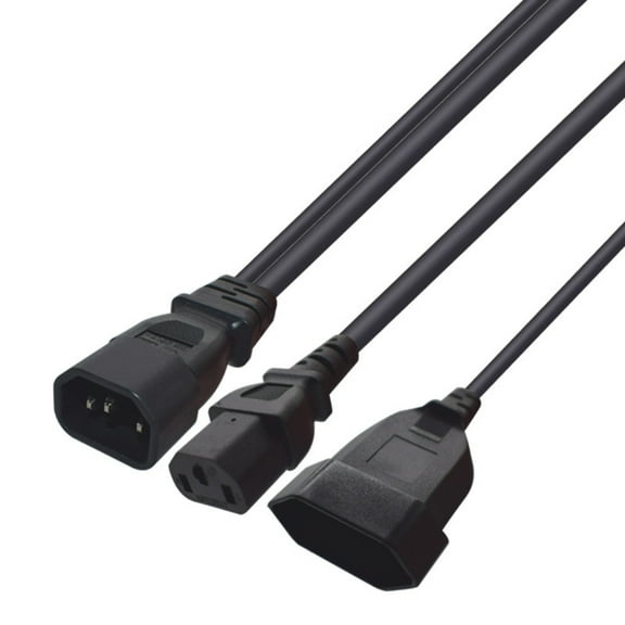 NEXAVKPR IEC320 C14 to C13+EU4.0mm Power Extension Cable Converters Adapters Cord Line