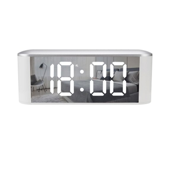NEXAVKPR Led Mirror Alarm Clock 12/24 Hour Backlight Modes Festival New Year Party
