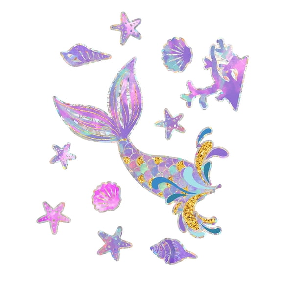 NEXAVKPR Marine Creatures Sea Conch Glass Window Adhesive Decor with Beautiful Colors