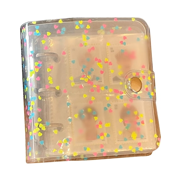 NEXAVKPR Mini Sequin Transparent Photo Album 1/2/3 Inch Photos Pocket Albums for Business Card Postcards Family Wedding Travel Pictures Diary