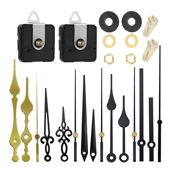 NEXAVKPR New Quartz Clock Movement Kit with 5Pairs Needles 13/18/20mm Shaft Easy Install