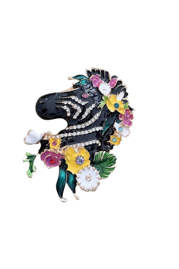 No Piercing Zebras Design Brooch Strong Adhesion Light Metal User Friendly Decors