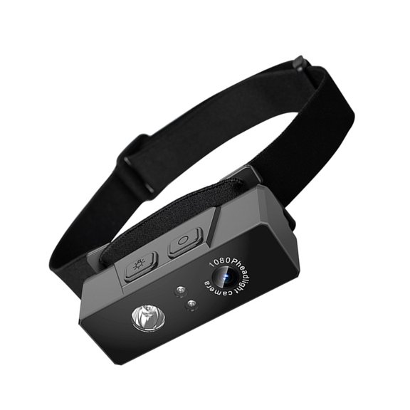 NEXAVKPR Outdoor Headlamp Camera 1080p with LED Light and Long Battery Lifes Action Camera for Night Running Gear Recorder