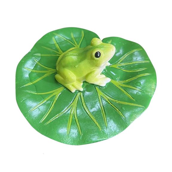 NEXAVKPR Outdoor Indoor Pond Figure on Leaf Base for Yard Styling and Use
