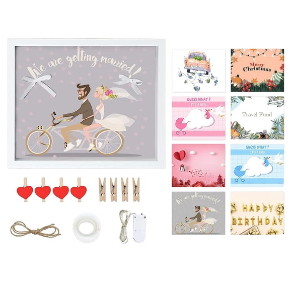NEXAVKPR Photo Frame Money Box, Personalised, Deep Frame with Light and Plexiglass