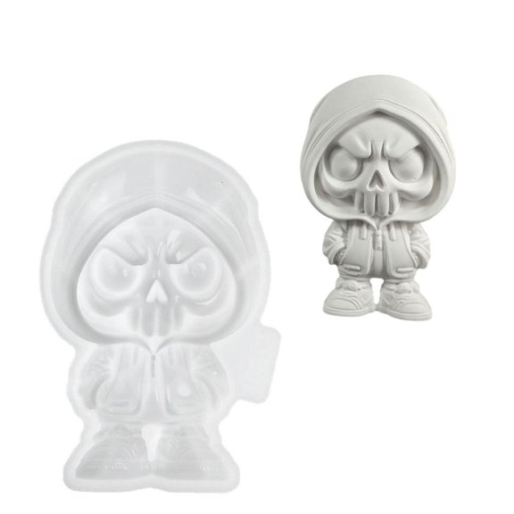 NEXAVKPR Plasters and Cements Figurine Mold in Flexible Silicone, Hooded Detail Decors Mold for Tabletop Shelf Craft Display Projects at Homes