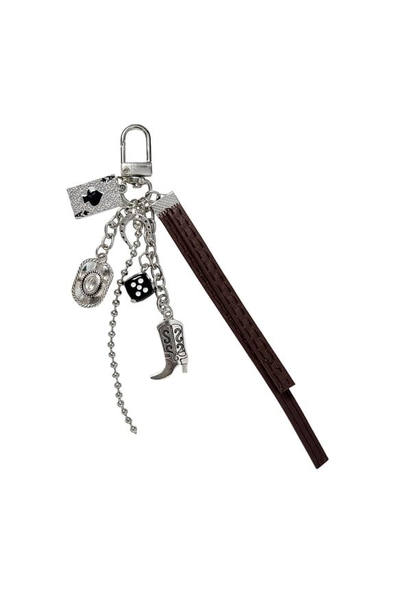 Punk Cowboy Boot Keyring With Poker Designs For Daily Wear And Gifting