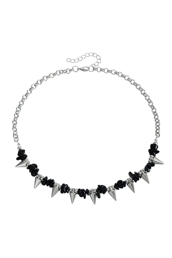 Rebellious Style Spliced Chain Necklace Gothic Punk Aesthetic Alloy Metal Jewelry