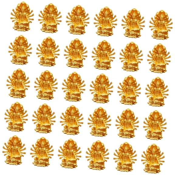 NEXAVKPR Resin Buddhas Figurines Flower Pot Decors Mini Gold Buddhas Statues Ornament for Home Office Desk Decors Collections Gift