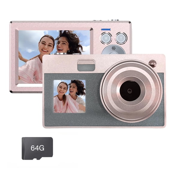 NEXAVKPR Retro Pink Digital Camera 16x Opticaled Zooming Double Screens High Resolution Imaging For Youth Photography