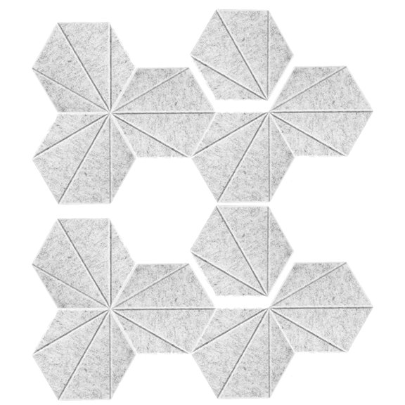 NEXAVKPR Set of 12 Soundproof Foam Tiles Self Adhesive Wall Panel Polyester Texture
