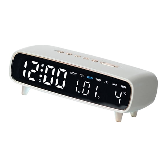 NEXAVKPR Small Digital Desk Clock with Moon Phase Display and Adjustable Alarm