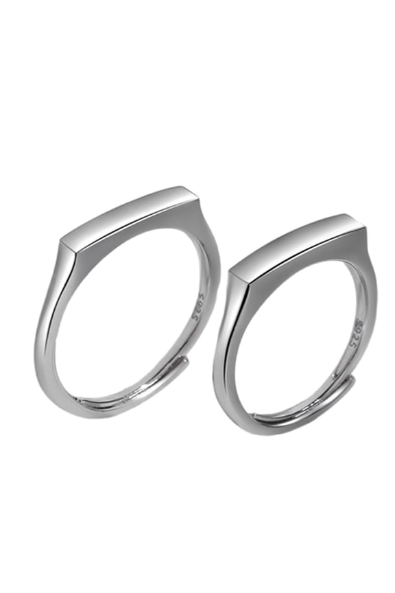 Sterling Silver Projection Couples Rings Adjustable Couple Rings in Sterling Silver with Elegant Light Projection