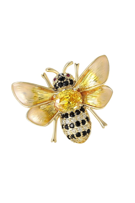 Stylish Copper Bees Pin With Intricate Detailing Versatile Clothing Accessory Perfect For Jackets Bags And Hats
