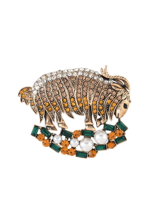Stylish Goat Figure Brooch Retro Jewelry Piece Artistic Goat Lapel Pin Brooch For Blazers Shawls Ties
