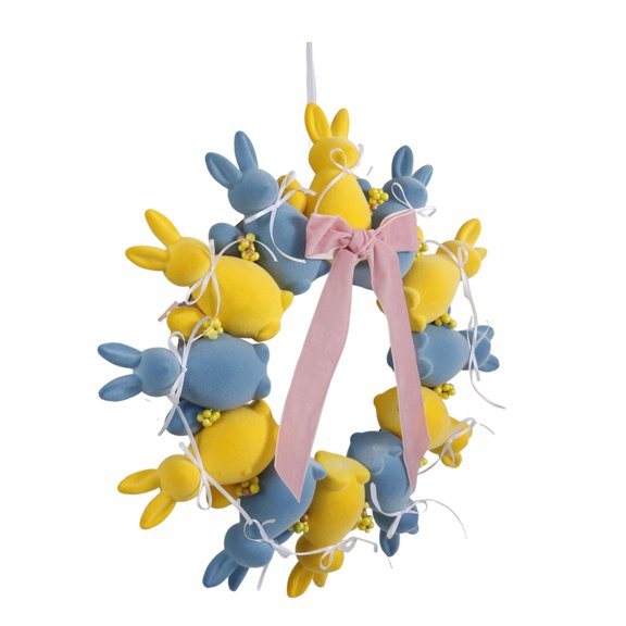 NEXAVKPR Textured Spring Rabbit Wreath For Door Wall Hanging And Photo Display 45cm