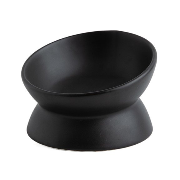 NEXAVKPR Tilted Raised Posture Cats Food Bowl Neck for Protection Anti Vomiting 15 Degree Elevated Slanted Stand Bowls Cats