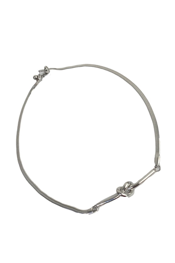 Titanium Steel Snake Bone Chain Necklace Adjustable Knot Pendant Neckchain Elegant Clavicle Chain Jewelry For Daily Wear