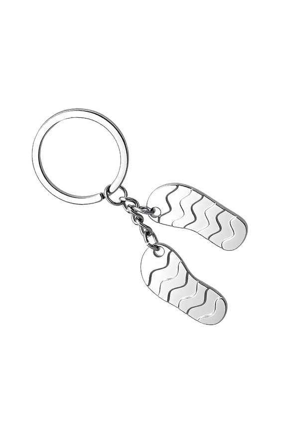 Trendy Beach Themed Key Chain Miniature Sandal Design For Keys Or Purse