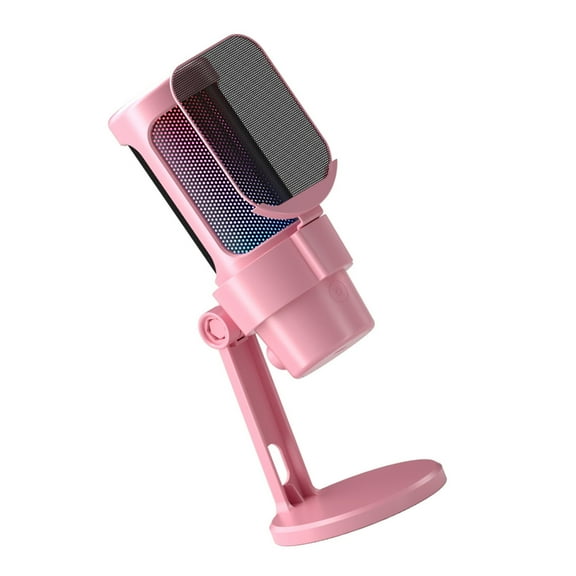 NEXAVKPR USB Gaming Microphone Color Lighting Mute Button Condenser Mic with Metal Net