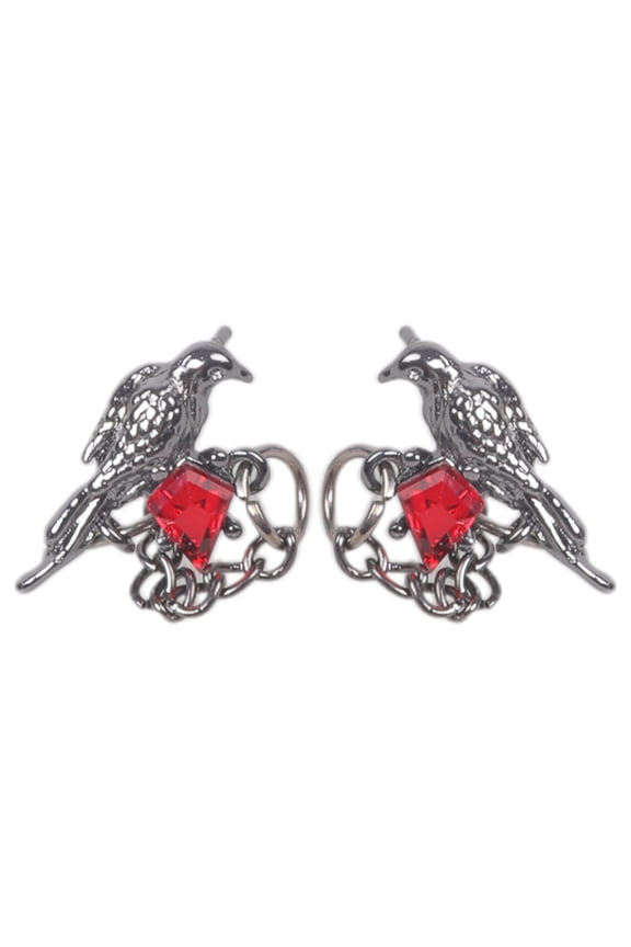 Unique Alloy Crow Studs Earrings Dark Aesthetic Comfortable Ear Studs Accessory for Conventions and Everyday Wear