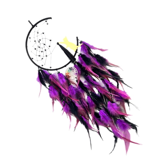 NEXAVKPR Unique Moon Shape Dream Catchers with Pinna for Positive Energy Flows