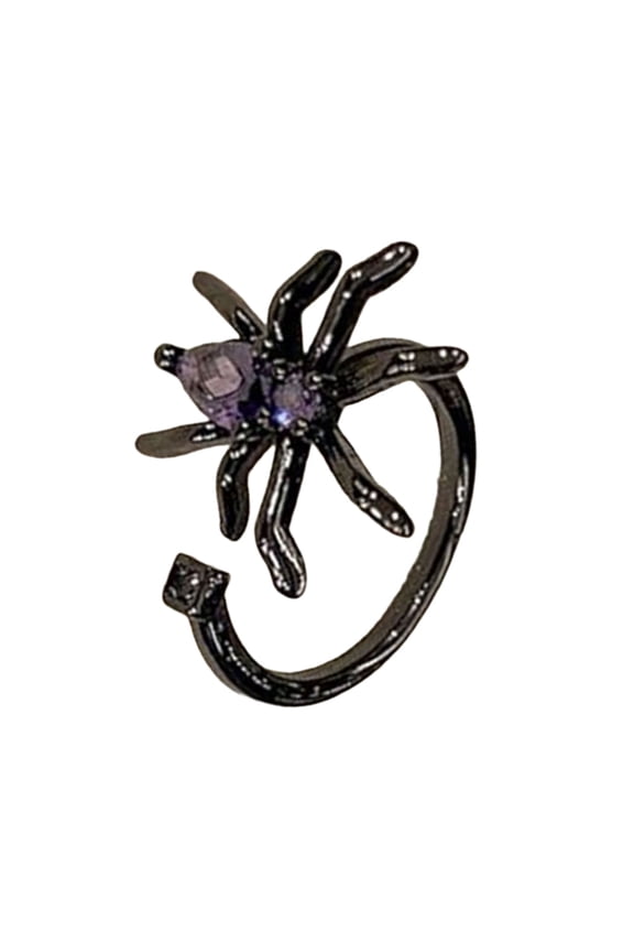 Vintage Gothic Spidera Ring Adjustable Zircon Jewelry Punk