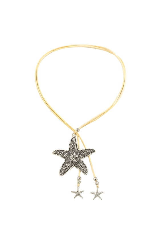 Womens Starfish Charm Necklace Adjustable Length Collar Clavicle Chain for Women Beachwear Choker Valentines Day Gift