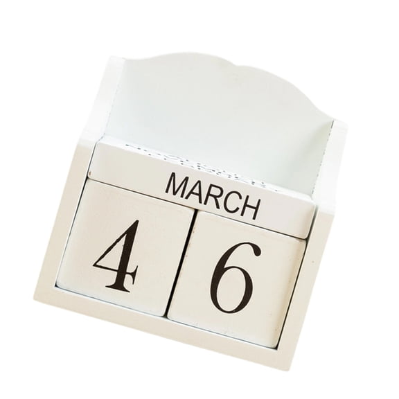 NEXAVKPR Wooden Block Date Month Display Permanent Calendar Creative Desk Decoration Gift