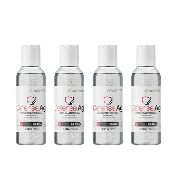 NEXDERMA Herbal Hand Sanitizer Gel Kills 99.99% Germs & Bacteria - 3.38oz, 4Pack