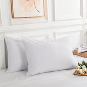 NEXHOME PRO 100% Organic Cotton King Pillowcases Set of 2, Envelope Closure, Soft Durable Pillow Cases for Bed (20x36 inch, White)