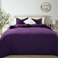 thumbnail image 1 of NEXHOME PRO Duvet Cover Set 100% Cotton Organic Jersey Knit - 2 Pieces Bedding Sets Soft Breathable Comforter Cover with Zipper Closure Twin Size, Dark Purple (Comforter Not Included), 1 of 5