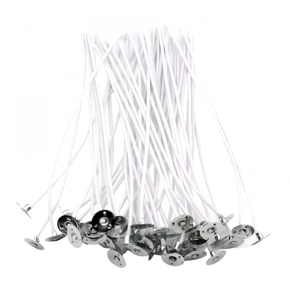 NEXIMO 100 Pcs Functional Candle Wicks Set - Waxed Wicks with Metal Tabs,Various Sizes,Ideal for Pillar Candle Making,Diy,Low Smoke Wicks for Candlemaking