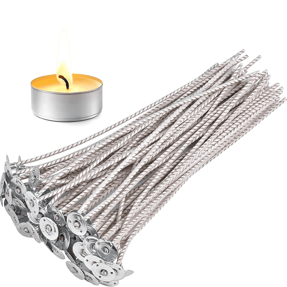 NEXIMO 100Pcs Cd Wicks for Soy Candles,6In Pre-Waxed Wick with Base(Cd14)Premium Wicks